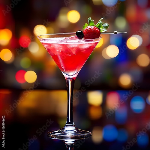 Wallpaper Mural Luxurious Red Martini Cocktail in Glamorous Nightclub or Hotel Resort Background Torontodigital.ca