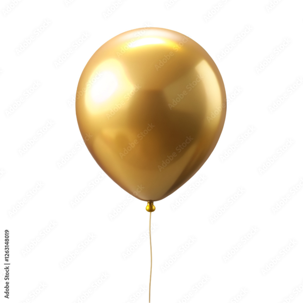Golden balloon isolated on transparent background Golden balloon isolated on transparent background
