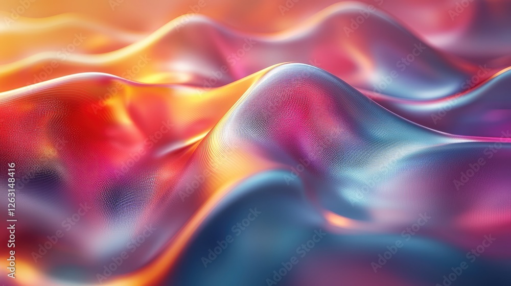 Obraz premium Abstract Colorful Wavy Surface Digital Art
