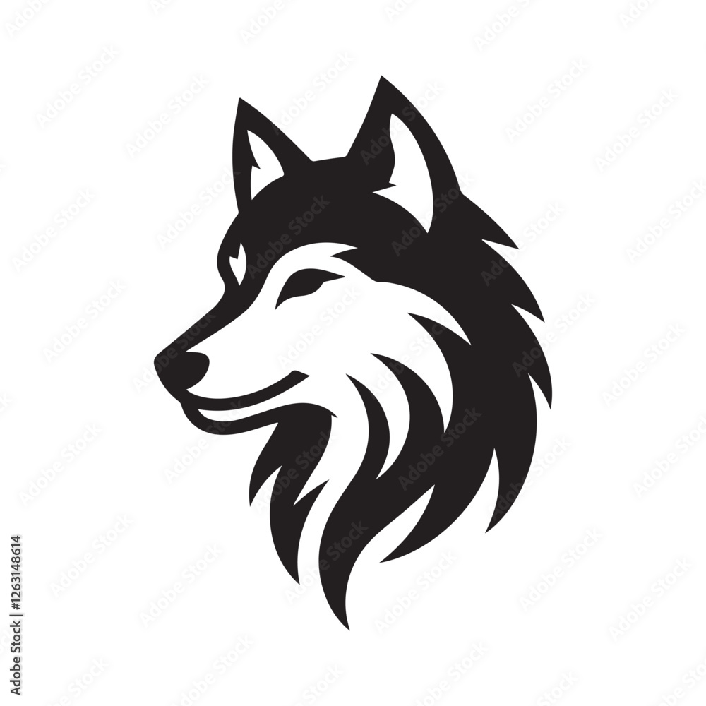 wolf head illustrations in black and white, vector style, perfect for logos or tattoos wolf head illustrations in black and white, vector style, perfect for logos or tattoos