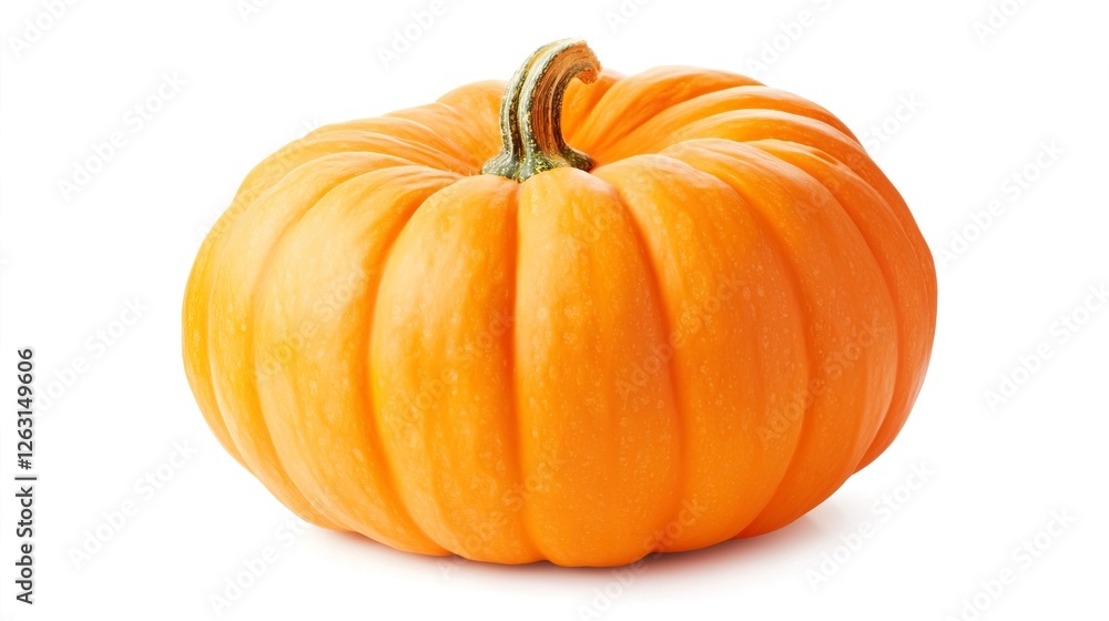 Obraz premium Isolated Orange Pumpkin on White Background Perfect for Harvest Themes