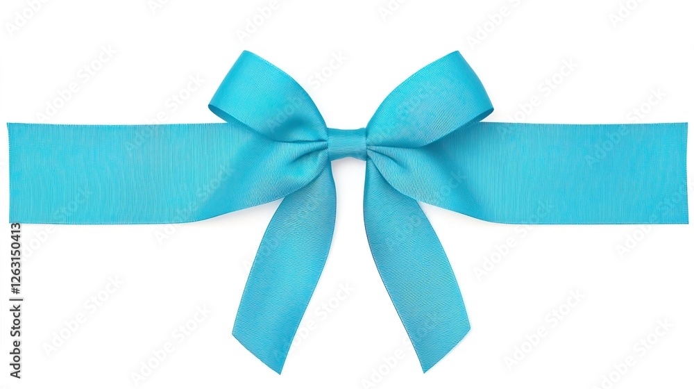 Elegant Blue Ribbon Isolated on White Background for Decoration Elegant Blue Ribbon Isolated on White Background for Decoration