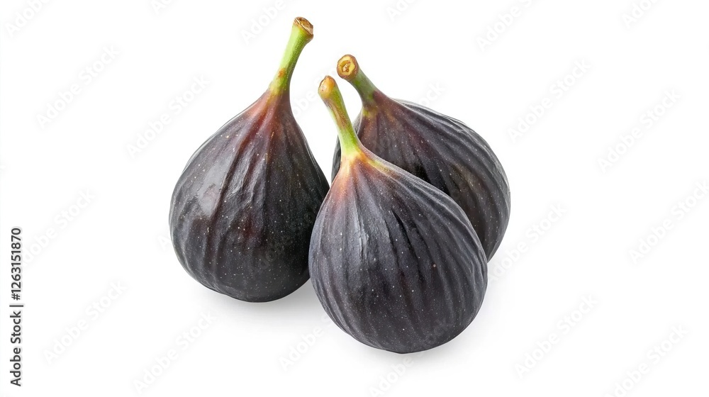 Fototapeta premium Ripe Fresh Figs Isolated on White Background for Food Photography