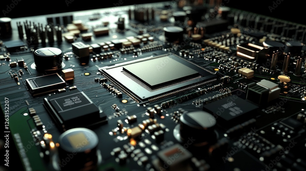 Detailed Closeup Of A Modern Computer Circuit Board Detailed Closeup Of A Modern Computer Circuit Board