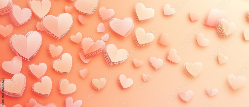 Peach background with faint overlapping heart shapes Valentine's day Background Peach background with faint overlapping heart shapes Valentine's day Background