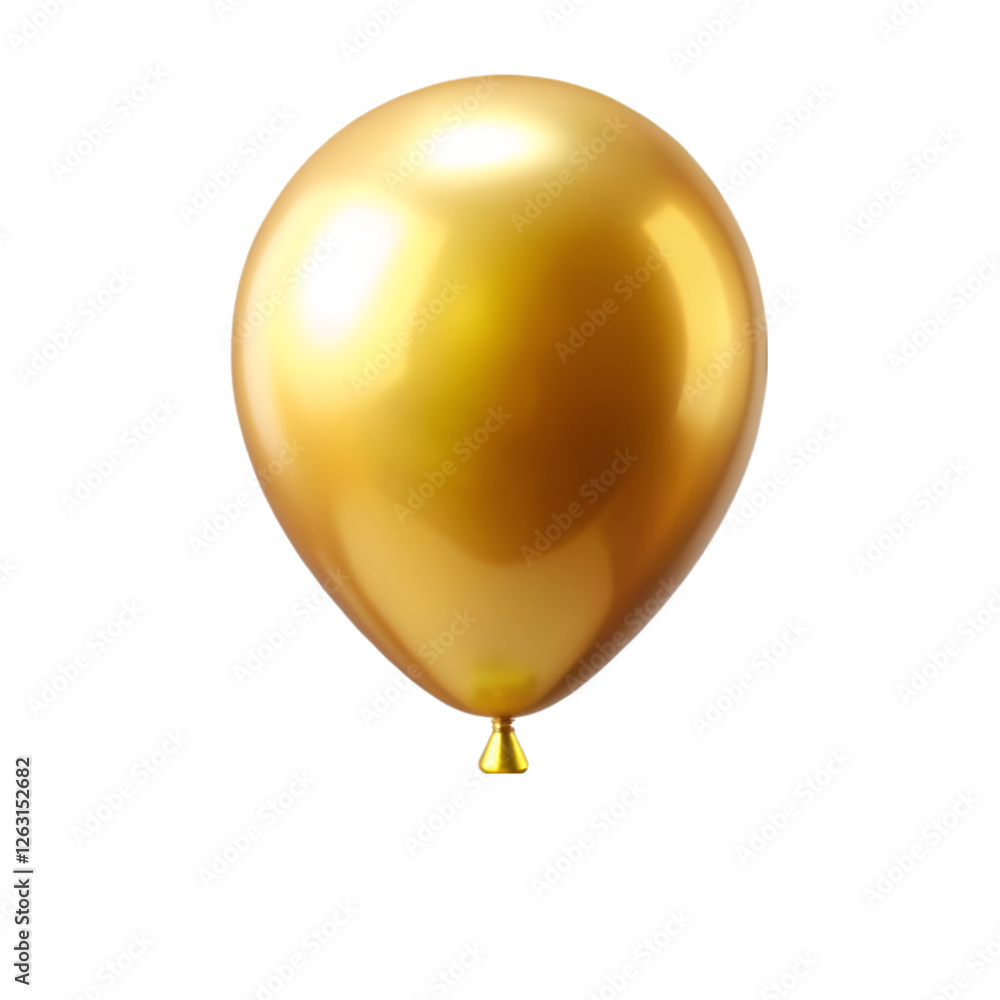 Golden balloon isolated on transparent background Golden balloon isolated on transparent background