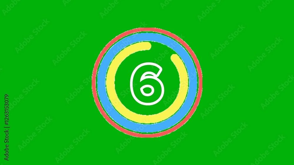 Countdown Animation 10 to 0 Abstract Stock Video Background - Concept of speed, wake up, alarm, clock, hourly stock video - includes green screen for chroma key and overlay alpha channel