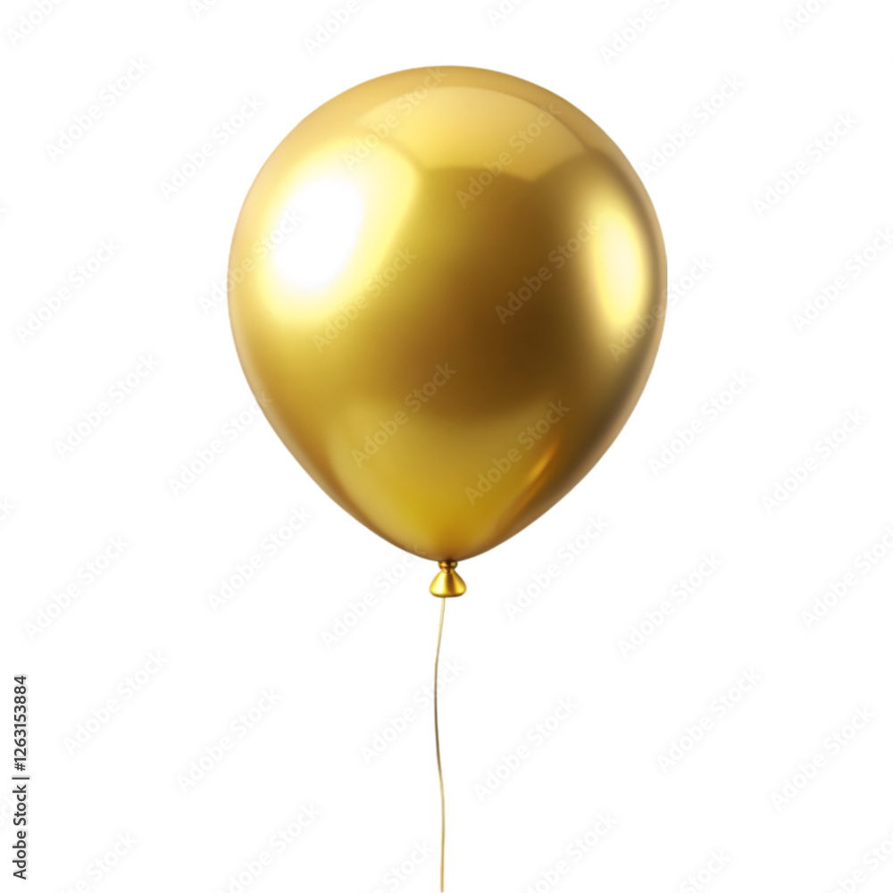 Golden balloon isolated on transparent background Golden balloon isolated on transparent background