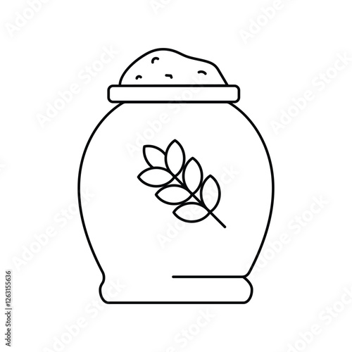 wheat flour lineal icon with white background vector stock illustration