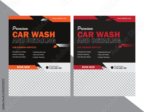 Car wash flyer template design