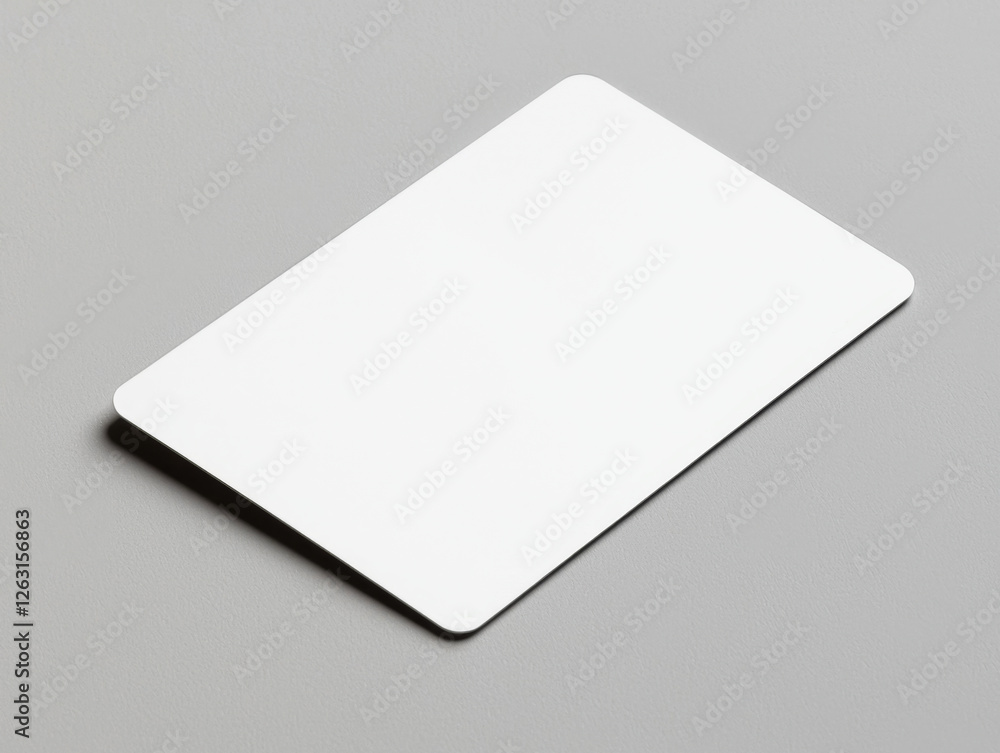 Blank credit card on gray surface, ideal for design mockups and templates Blank credit card on gray surface, ideal for design mockups and templates