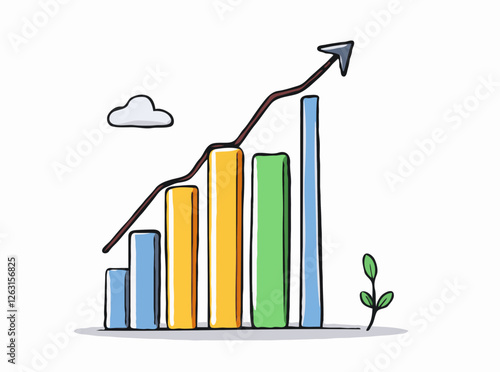 Modern Financial Growth Chart Design Element