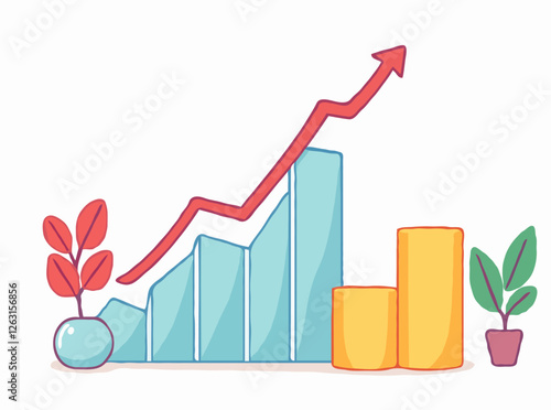 Modern Financial Growth Chart Design Element