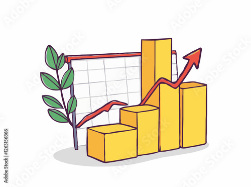 Modern Financial Growth Chart Design Element