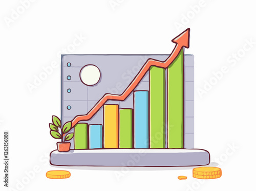 Modern Financial Growth Chart Design Element