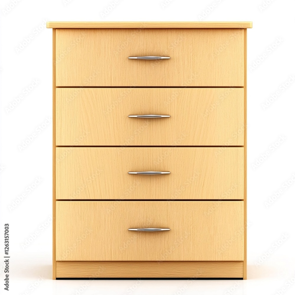 Simple Wooden Chest of Drawers for Bed Room Storage Solution, Bedroom Accessories Concept. Simple Wooden Chest of Drawers for Bed Room Storage Solution, Bedroom Accessories Concept.