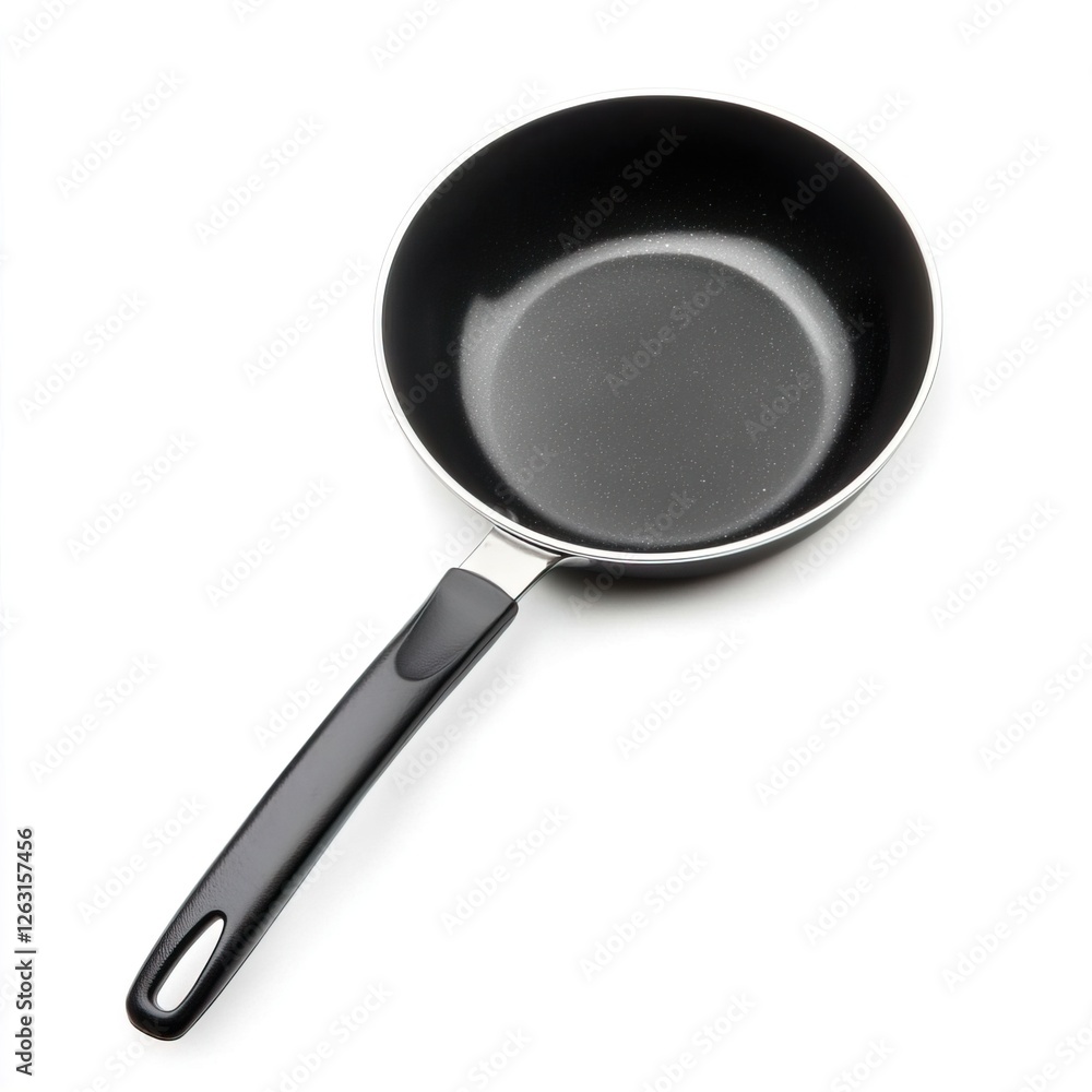 Nonstick Cookware Pan with Handle for Cooking and Frying Food, Coffee and Food Equipment Concept. Nonstick Cookware Pan with Handle for Cooking and Frying Food, Coffee and Food Equipment Concept.
