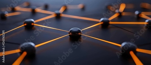 Abstract image showcasing interconnected nodes and lines on a dark background.