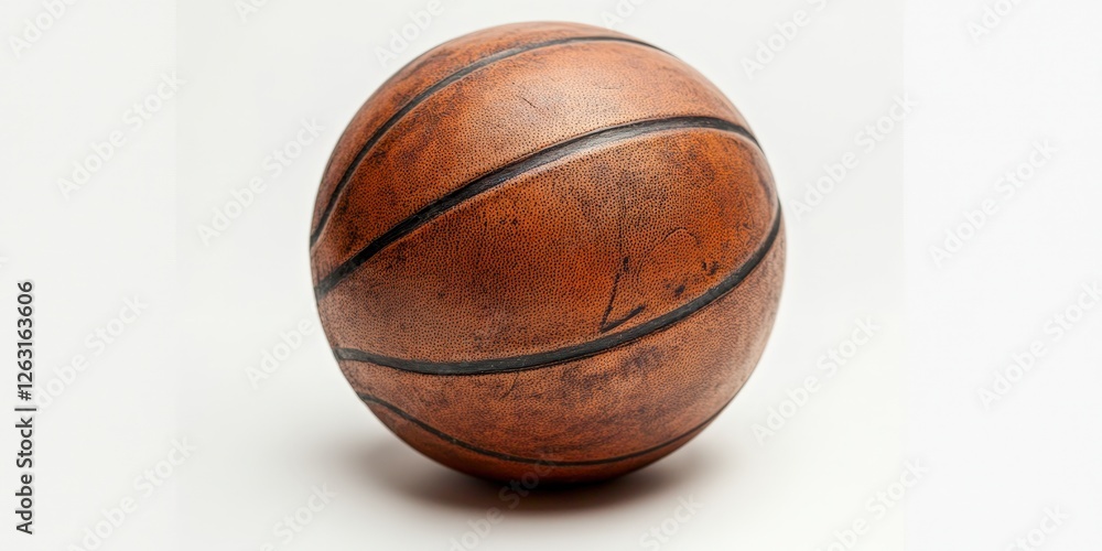 A textured, brown basketball with smooth black lines curves to the left, its rich surface inviting touch. Evenly spaced markings enhance its classic look A textured, brown basketball with smooth black lines curves to the left, its rich surface inviting touch. Evenly spaced markings enhance its classic look