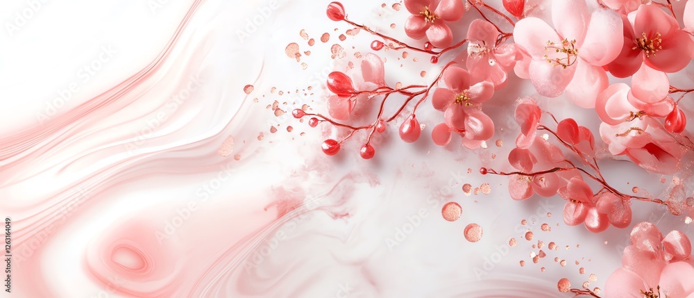 Fototapeta premium Subtle pink marble swirls Valentine's day Background