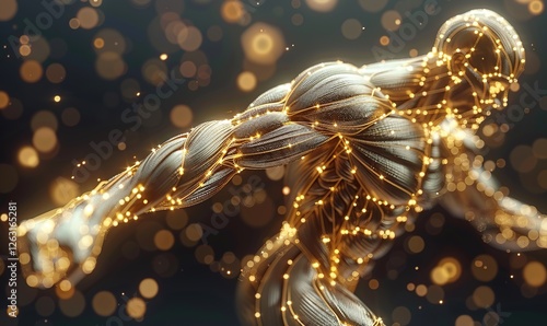 sculpture of a muscular golden man