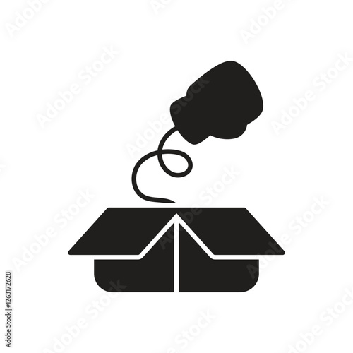 Punch Box Prank icon vector stock illustration