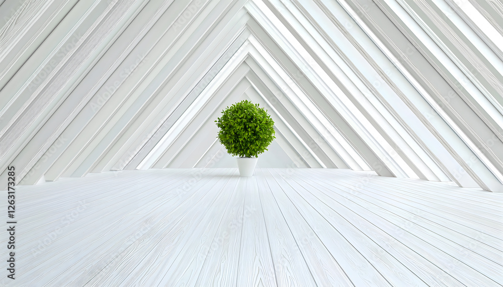 Fototapeta premium Minimalist indoor plant display modern room interior photography bright space aesthetic view decor concept