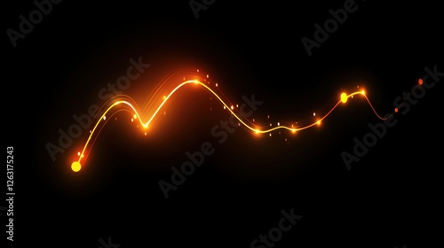 Abstract glowing graph with rising trend line symbolizing business growth and data-driven success.