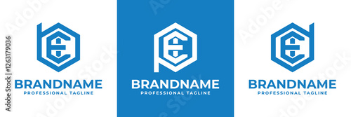 Letters BEI PEI DEI Hexagon Logo, for BEI BIE PEI PIE DEI DIE initials