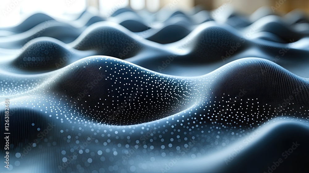 Abstract Blue Wave Pattern With Glowing Dots Abstract Blue Wave Pattern With Glowing Dots