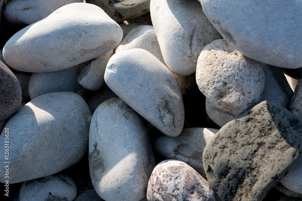 Beauty of smooth stones in natural harmony at seaside Beauty of smooth stones in natural harmony at seaside