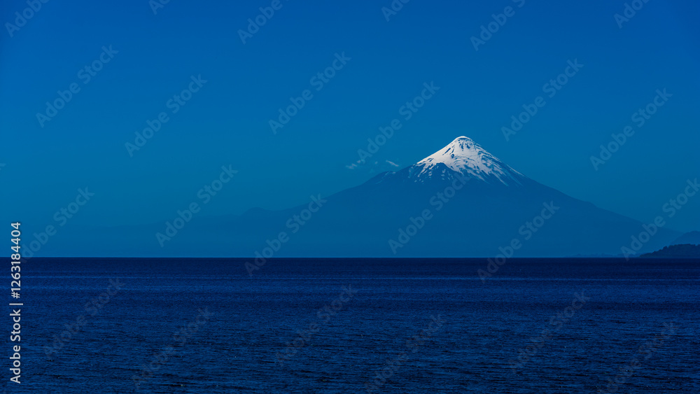 Osorno volcano from the Andes Mountains, Chile, seen from lake Llanquihue Osorno volcano from the Andes Mountains, Chile, seen from lake Llanquihue