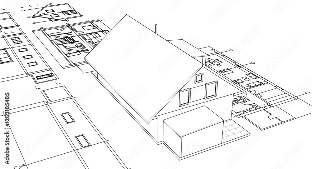 traditional residential architecture sketch house 3d traditional residential architecture sketch house 3d