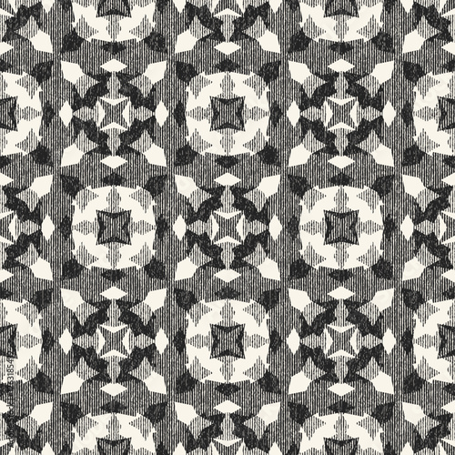 Monochrome Grain Kaleidoskope Graphic Pattern