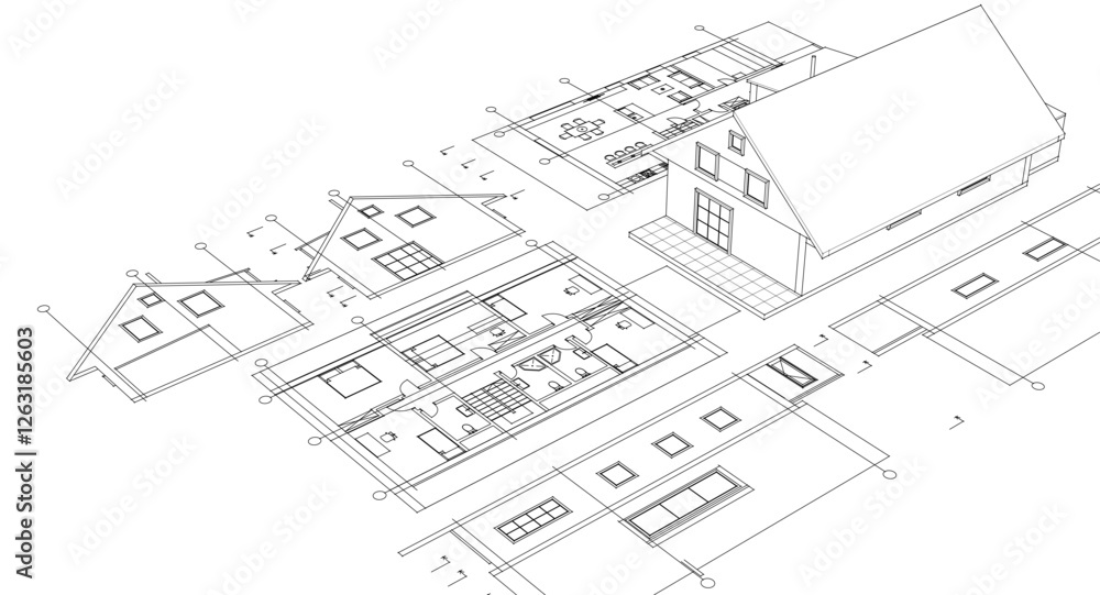 traditional residential architecture sketch house 3d traditional residential architecture sketch house 3d