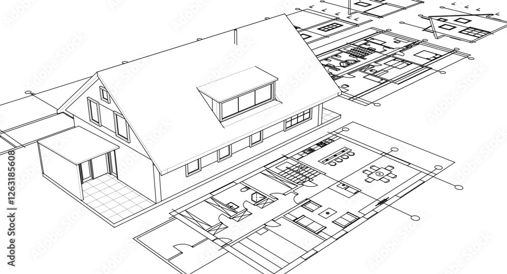 traditional residential architecture sketch house 3d traditional residential architecture sketch house 3d