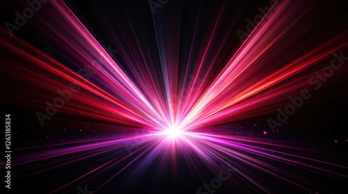 Vibrant light rays radiating in a spectrum of colors against a dark background.