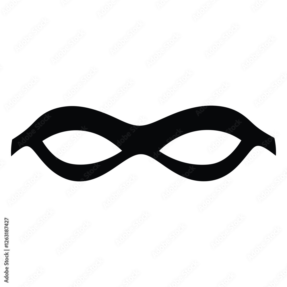 Fototapeta premium Flat Eye Mask Silhouette for Face Covering or Party Theme