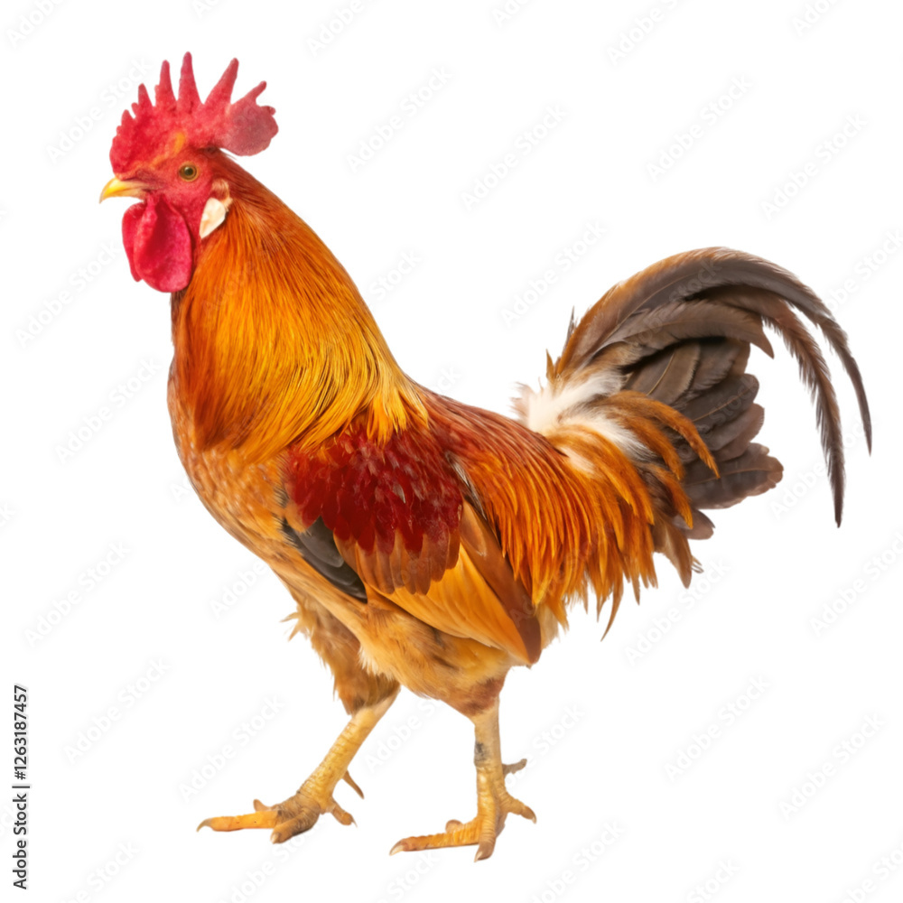 Fototapeta premium Rooster isolated on transparent background