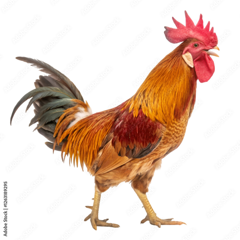 Fototapeta premium Rooster isolated on transparent background