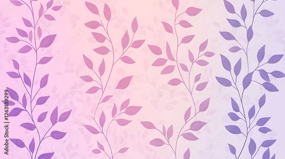 Delicate Purple Leaf Branches Pattern Background Delicate Purple Leaf Branches Pattern Background