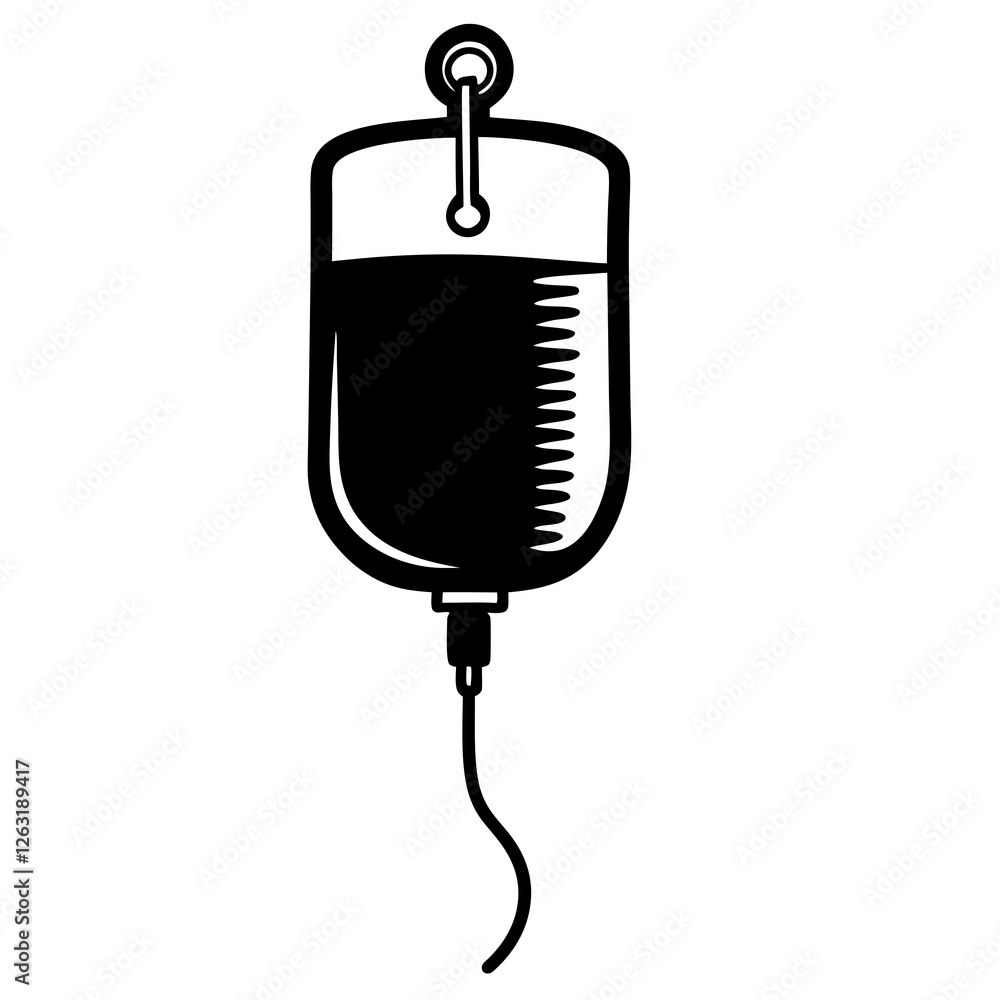 Iv bag silhouette vector illustration Iv bag silhouette vector illustration
