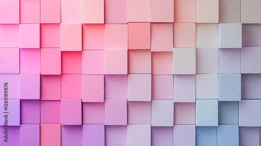 Pastel Cube Gradient Wall Abstract Design Pastel Cube Gradient Wall Abstract Design