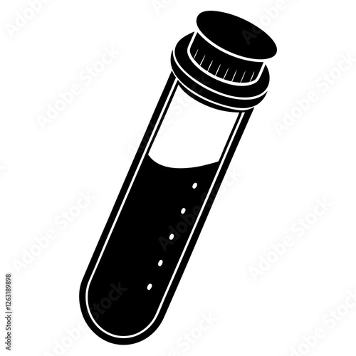 Blood test vial silhouette vector illustration 