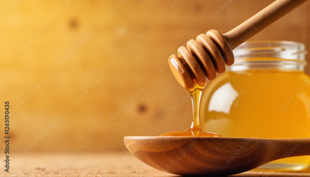 Honey dripper with natural honey in wooden bowl for blogs, websites, food-related designs, health articles, recipes, cooking guides, and nutrition awareness campaigns Honey dripper with natural honey in wooden bowl for blogs, websites, food-related designs, health articles, recipes, cooking guides, and nutrition awareness campaigns