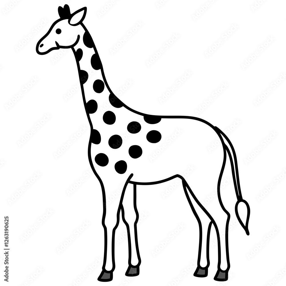 Giraffe with minimalist spots silhouette vector illustration Giraffe with minimalist spots silhouette vector illustration