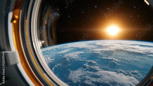 Witnessing celestial dawn earth from space astronaut view nature cosmic environment inspirational perspective photo