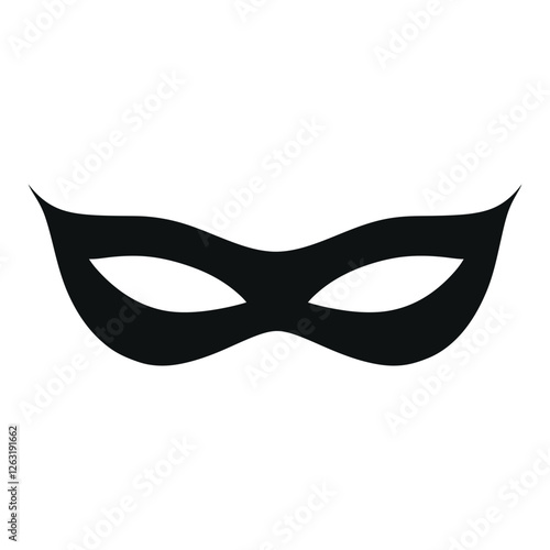 Black Eye Mask Silhouette Icon for Costume and Party 