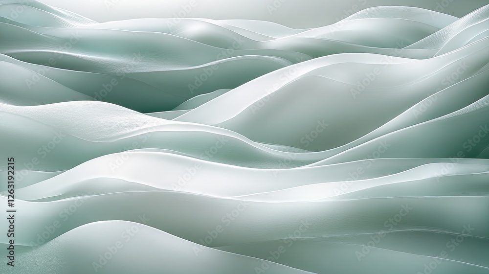 Fototapeta premium Abstract Green Waves Flowing Landscape