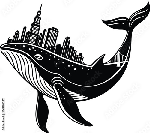 illustration of a fish in a black background